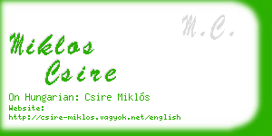 miklos csire business card